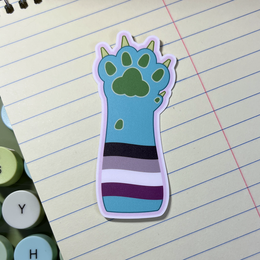 Asexual Pride Cat Paw Vinyl Sticker