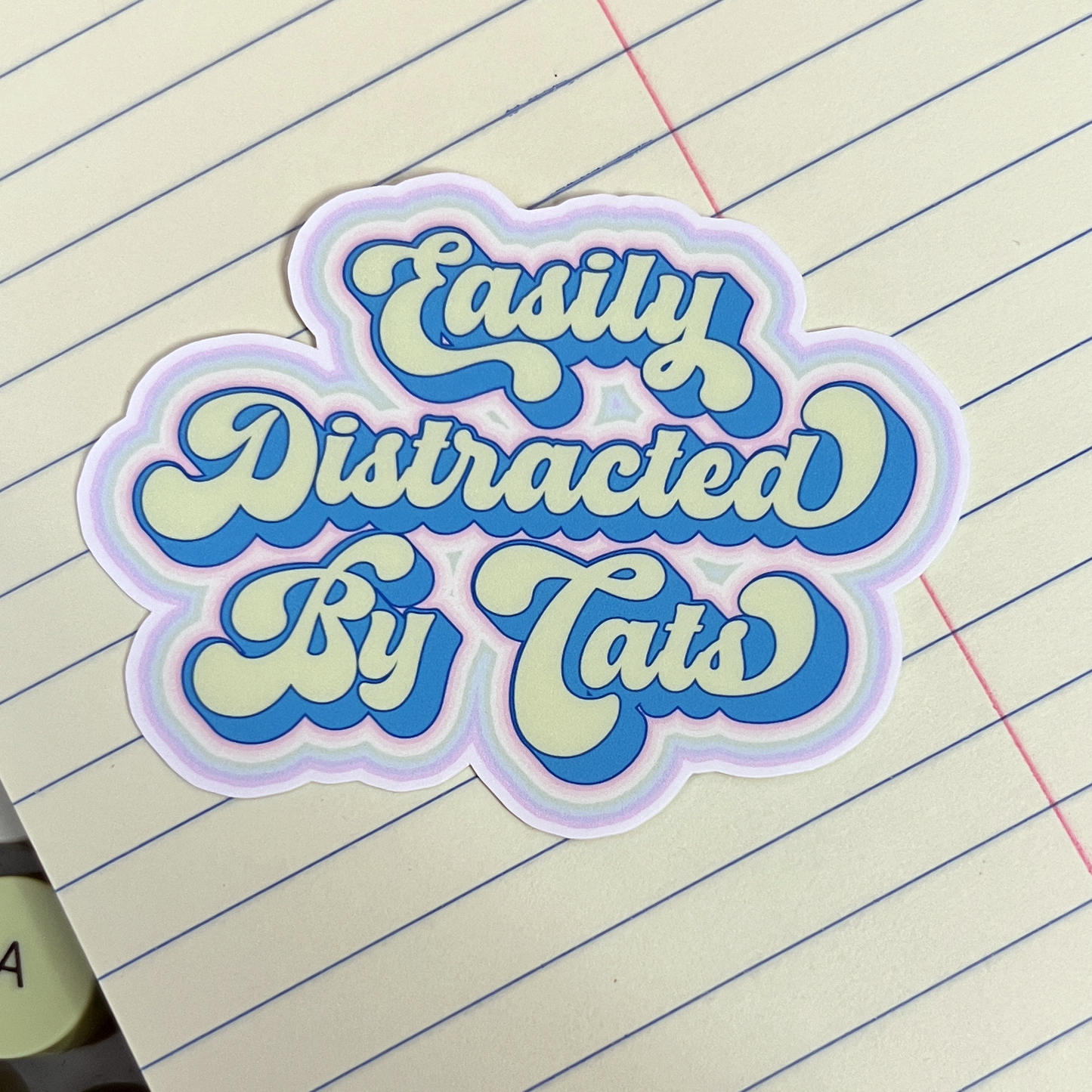 Easily Distracted By Cats Vinyl Sticker