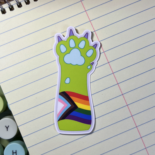 Gay Pride Cat Paw Vinyl Sticker