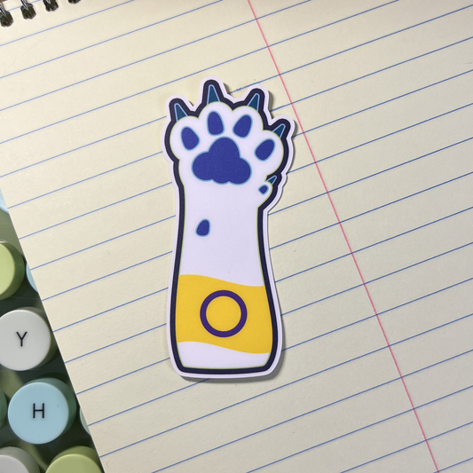 Intersex Pride Cat Paw Vinyl Sticker