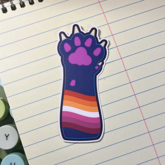 Lesbian Pride Cat Paw Vinyl Sticker