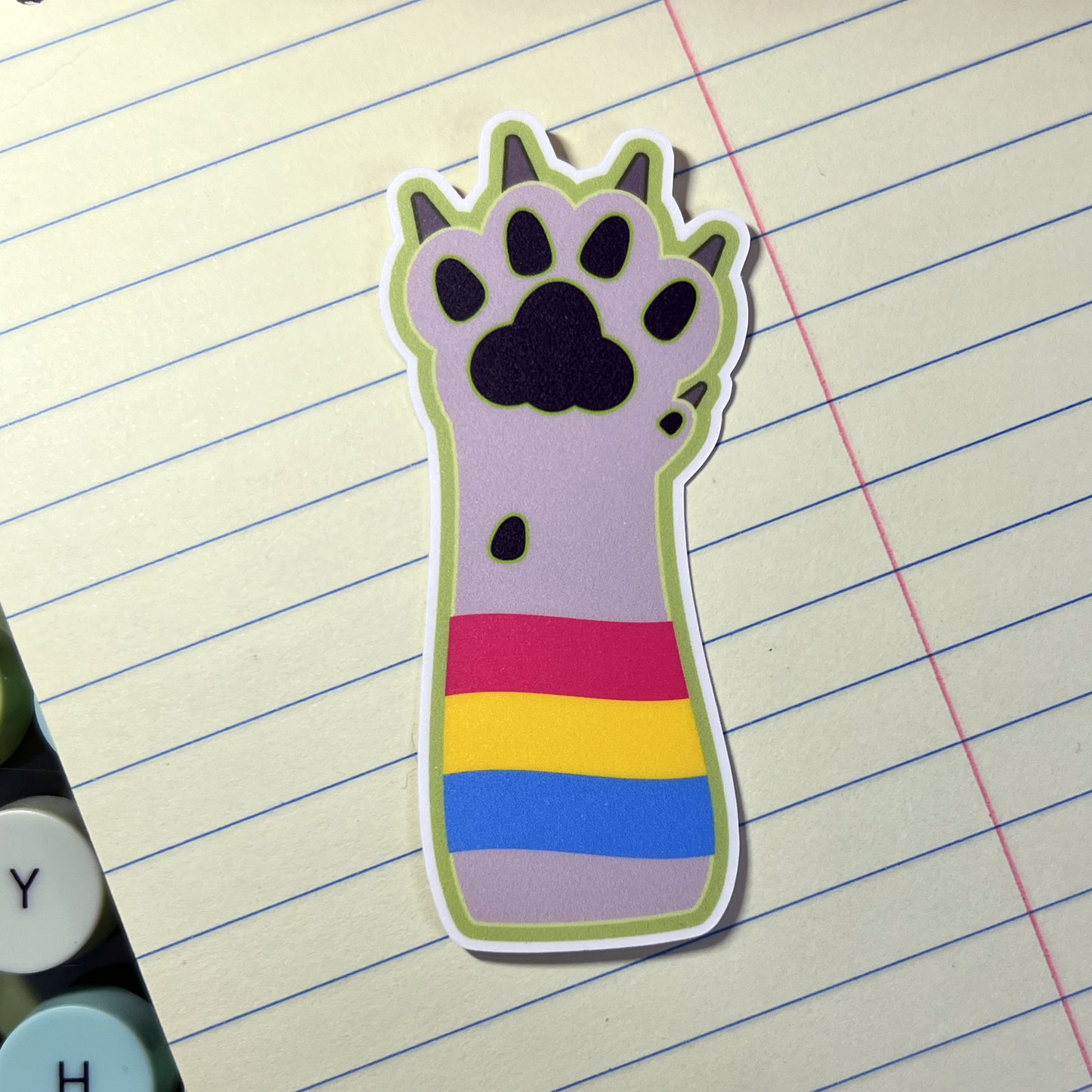 Pansexual Pride Paw Vinyl Sticker