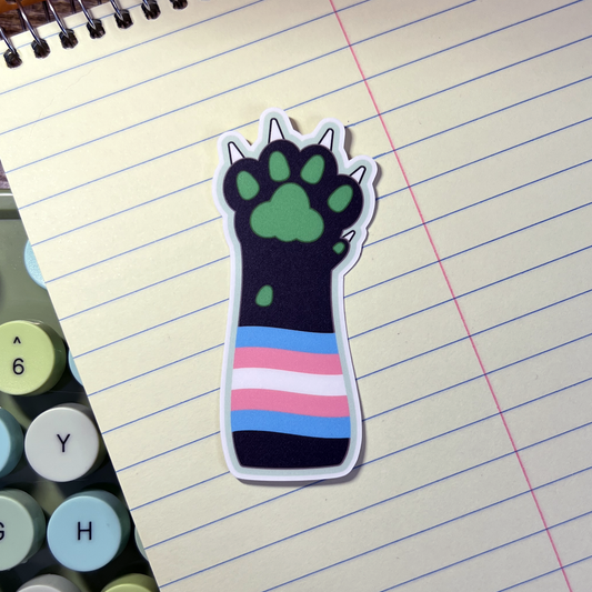 Trans Pride Paw Vinyl Sticker