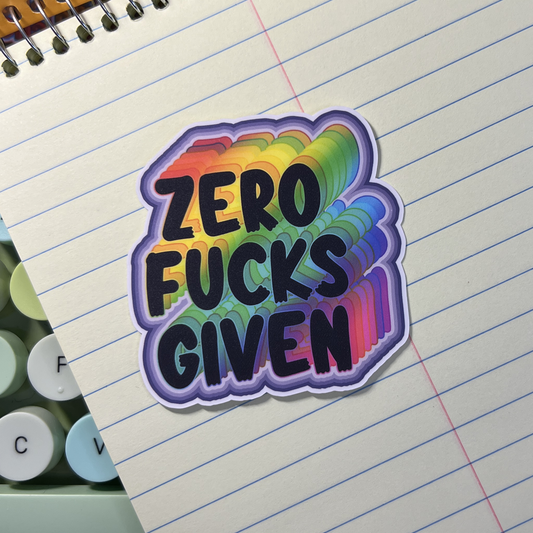 Zero Fucks Given Vinyl Sticker